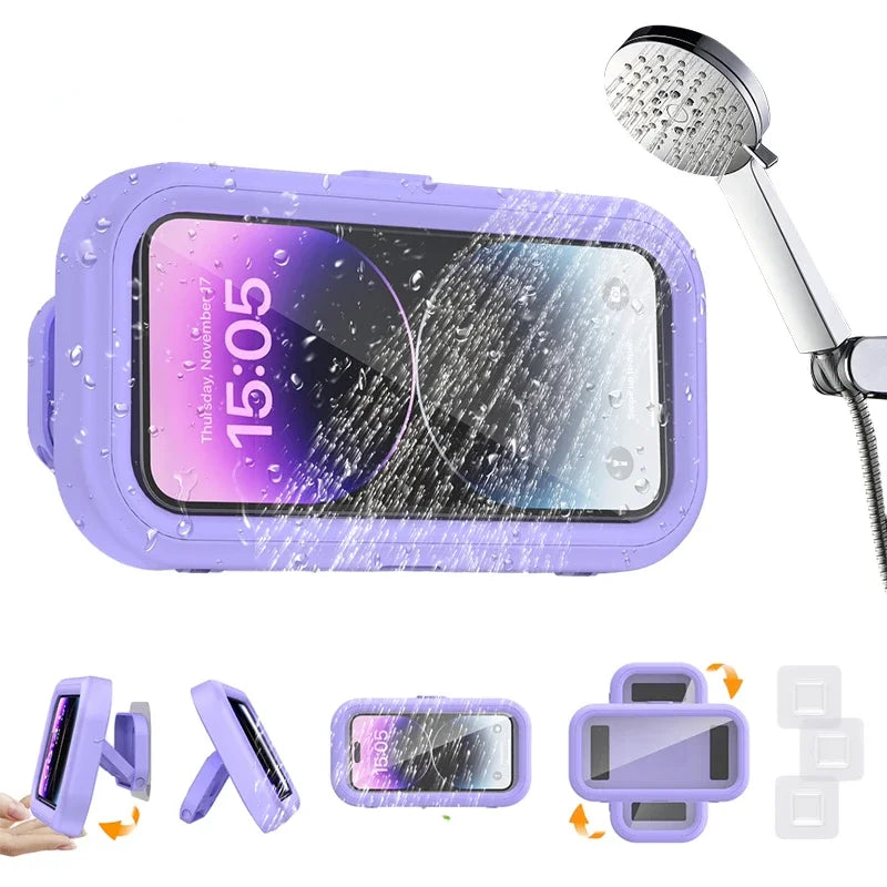The AquaView - Waterproof Shower Phone Mount for Hands-Free Viewing