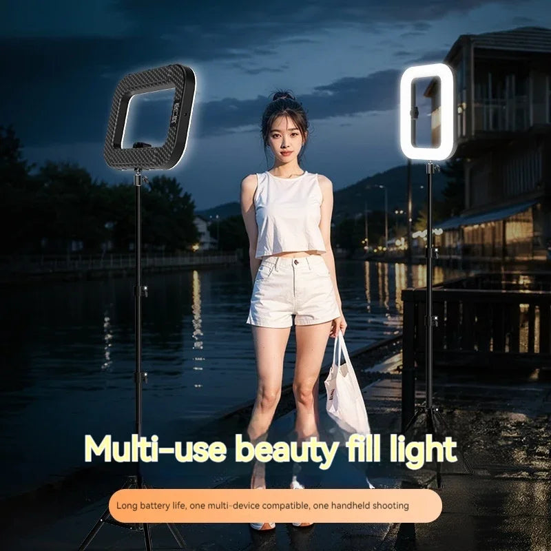 Versatile LumaHalo Pro — Rechargeable Handheld & Desktop LED Ring Fill Light for Live Streaming, Selfies & Mobile Content Creation