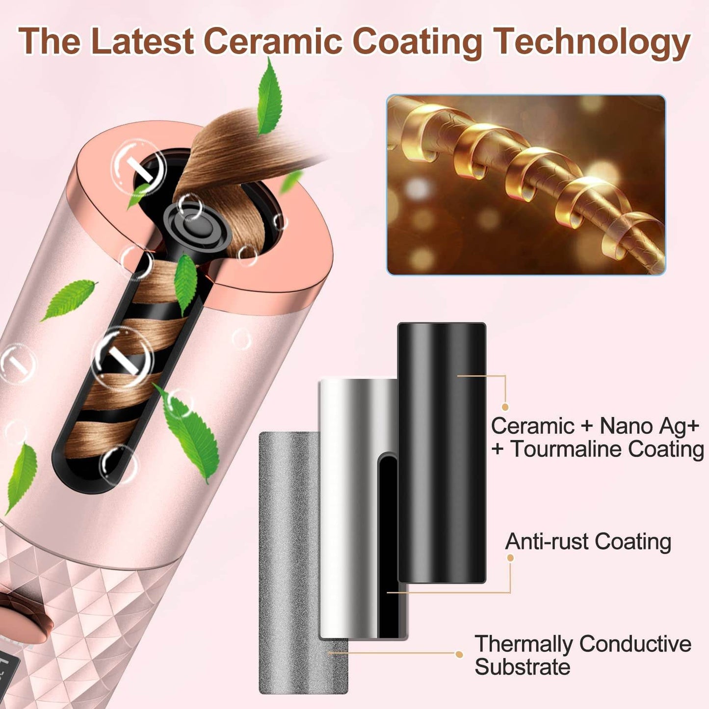 The Mirage Automatic Curling Wand - Effortless, Tangle-Free Curls - Versatile Hope