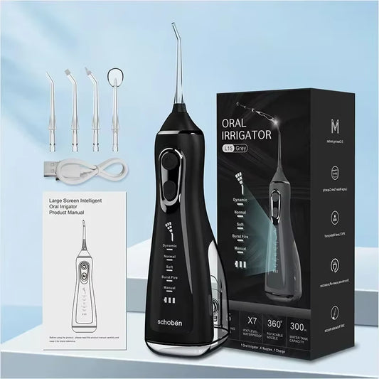The AquaFloss Pro - Waterproof Oral Irrigator with 5 Cleaning Modes