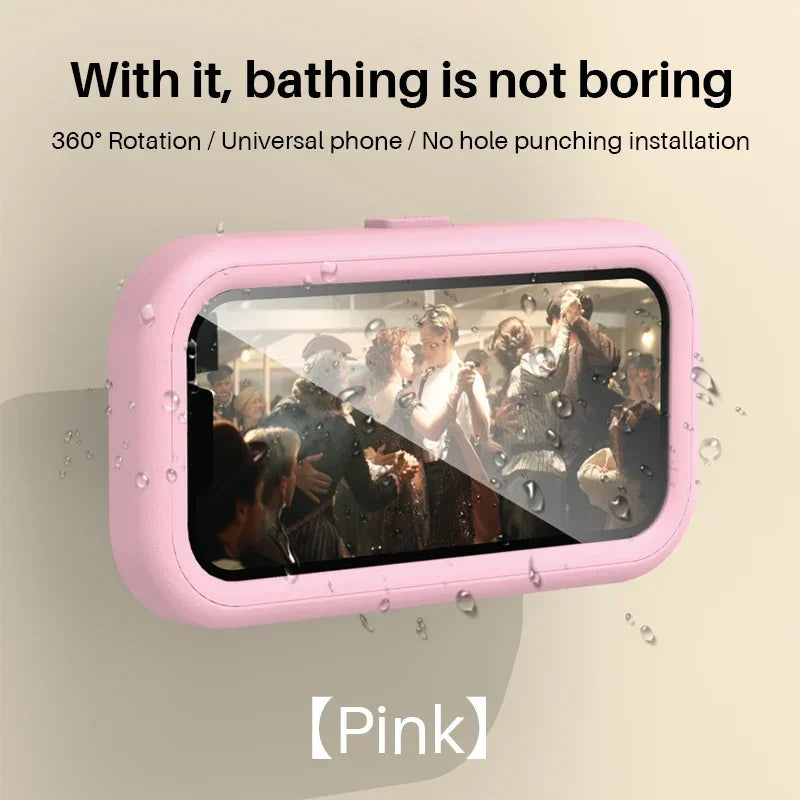The AquaView - Waterproof Shower Phone Mount for Hands-Free Viewing