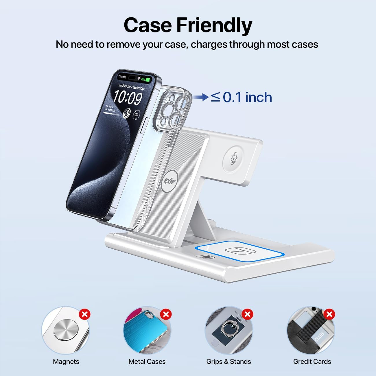 The AuraFold - 3-in-1 Foldable Wireless Charging Station for Apple Devices