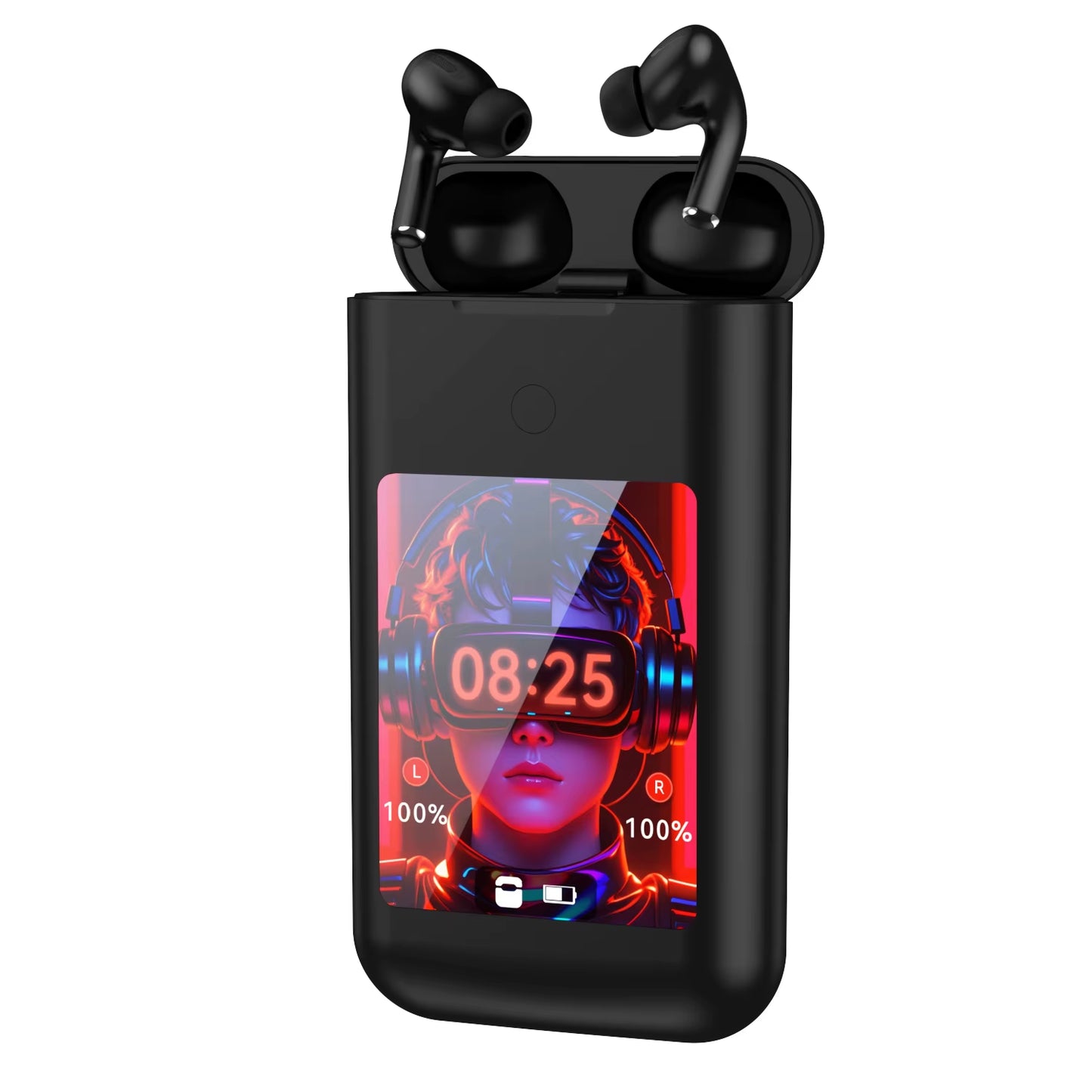 Versatile EchoCharge Pro — In-Ear Bluetooth Earphones with 2.8" Touchscreen Charging Case & Built-In Power Bank (Low-Latency Gaming • Hi-Fi Music)