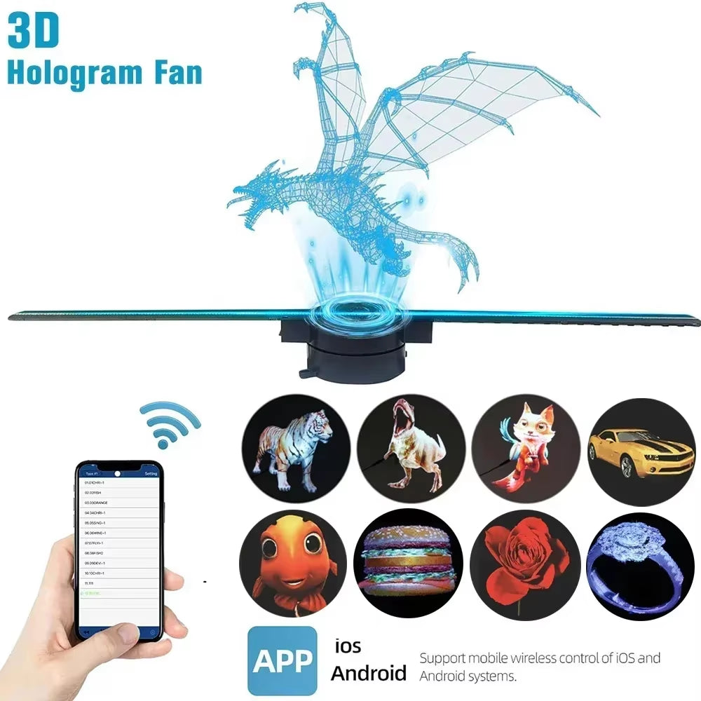 Versatile HoloWave Pro — 42 cm 3D Holographic Fan Display (HD) for Retail, Events & Seasonal Installations