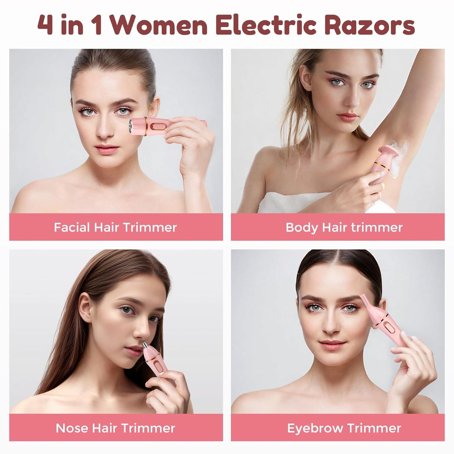 The SilkiSmooth 4-in-1 - All-Purpose Electric Hair Trimmer for Women