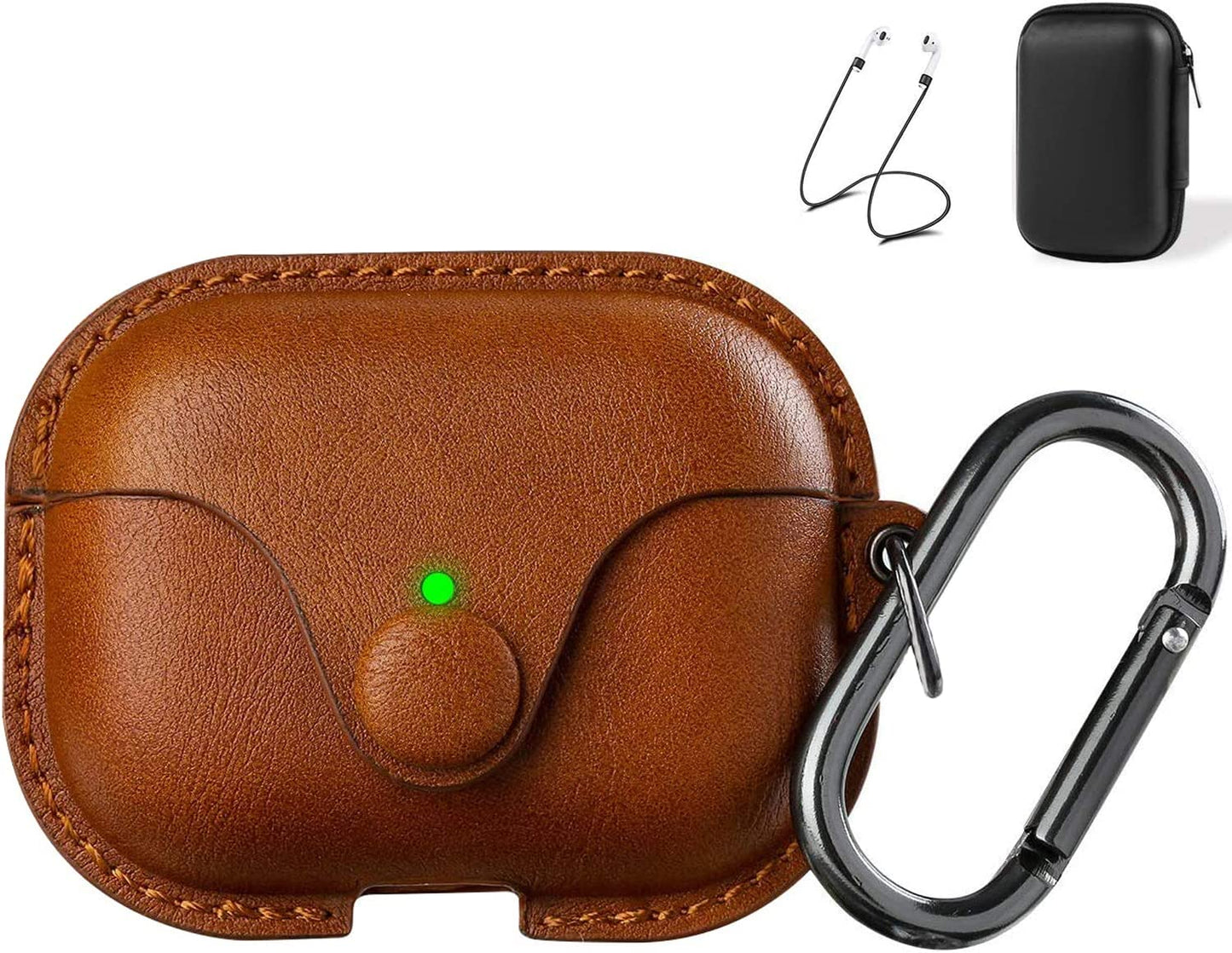 The AuraGuard Pro - Premium Leather Case with Keychain for AirPods Pro