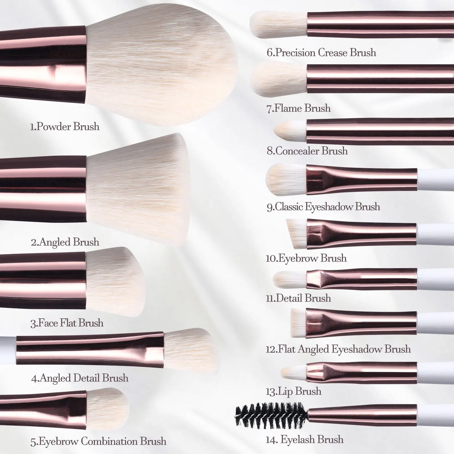 The LumiBrush Collection - Makeup Brush Set with Rechargeable LED Mirror