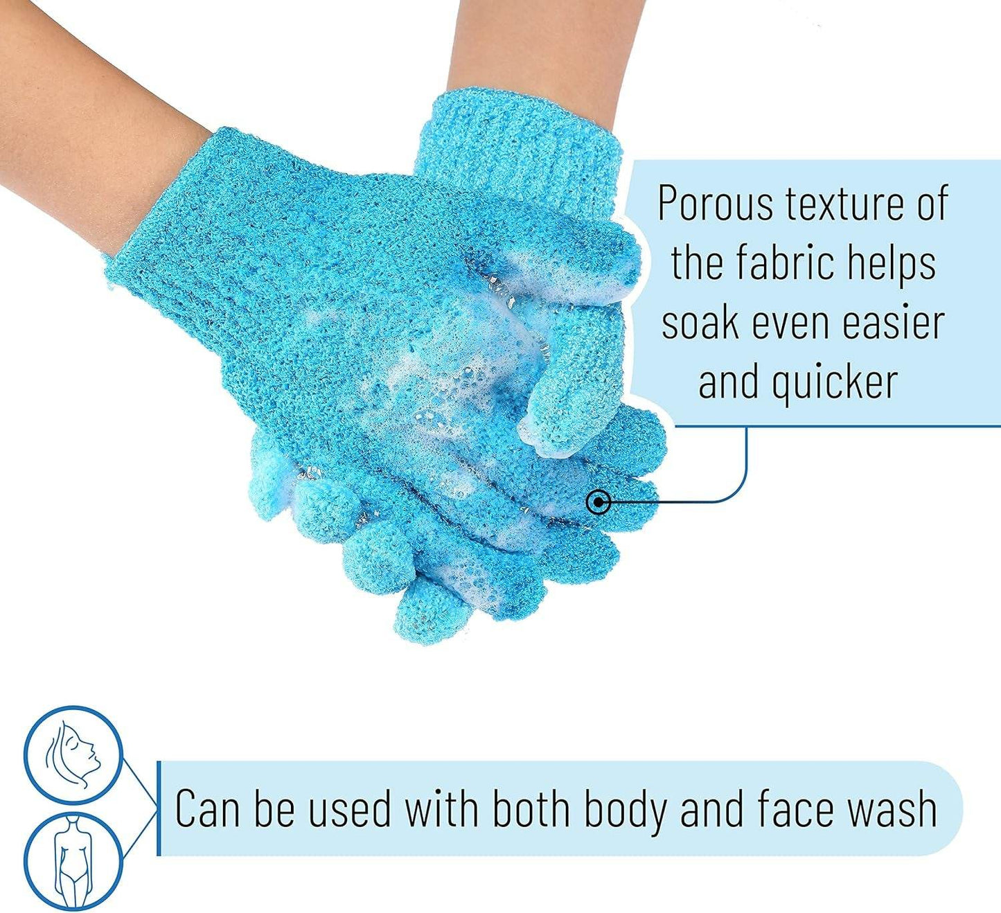 The Slick Exfoliating Glove Duo - For Silky Smooth Skin - Versatile Hope