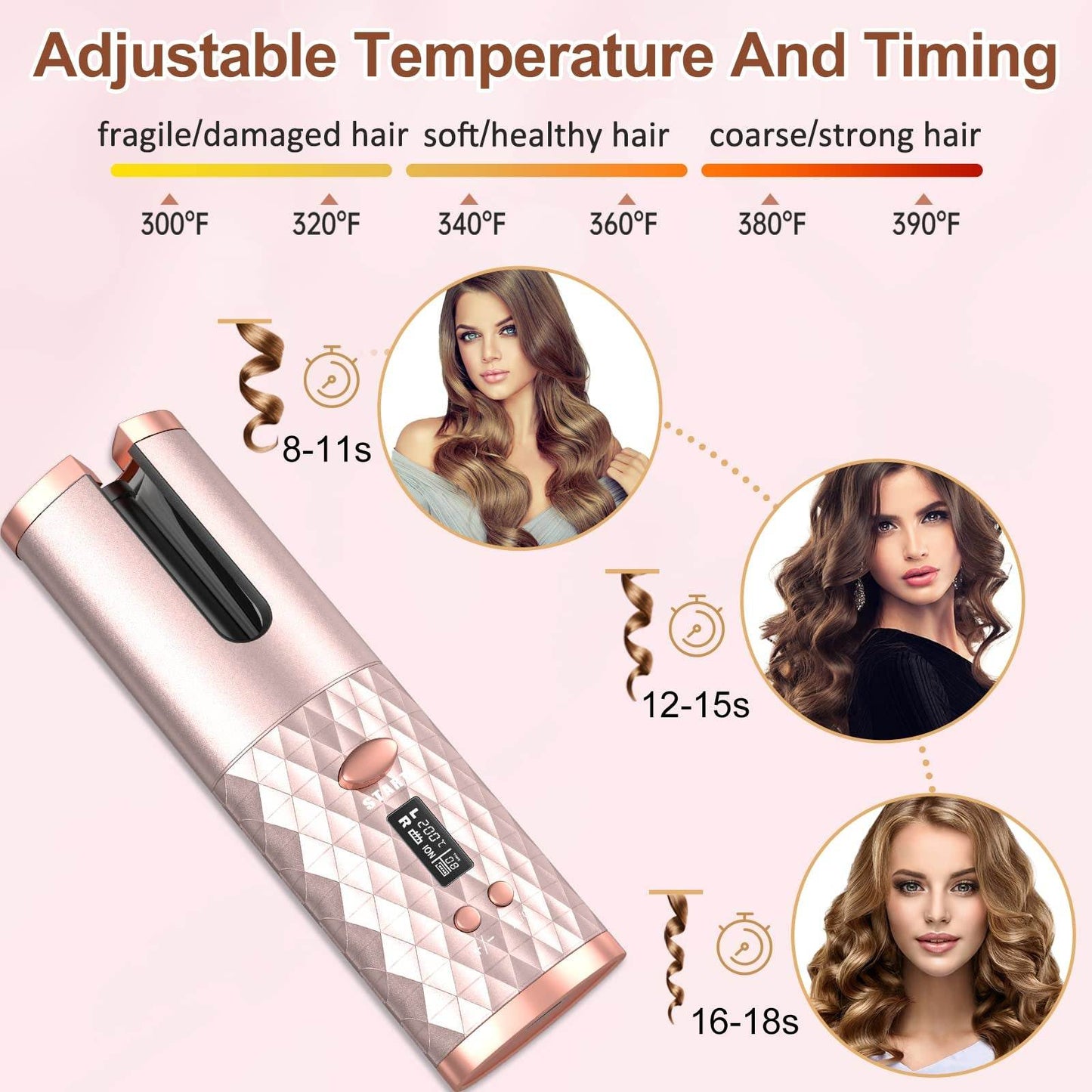 The Mirage Automatic Curling Wand - Effortless, Tangle-Free Curls - Versatile Hope