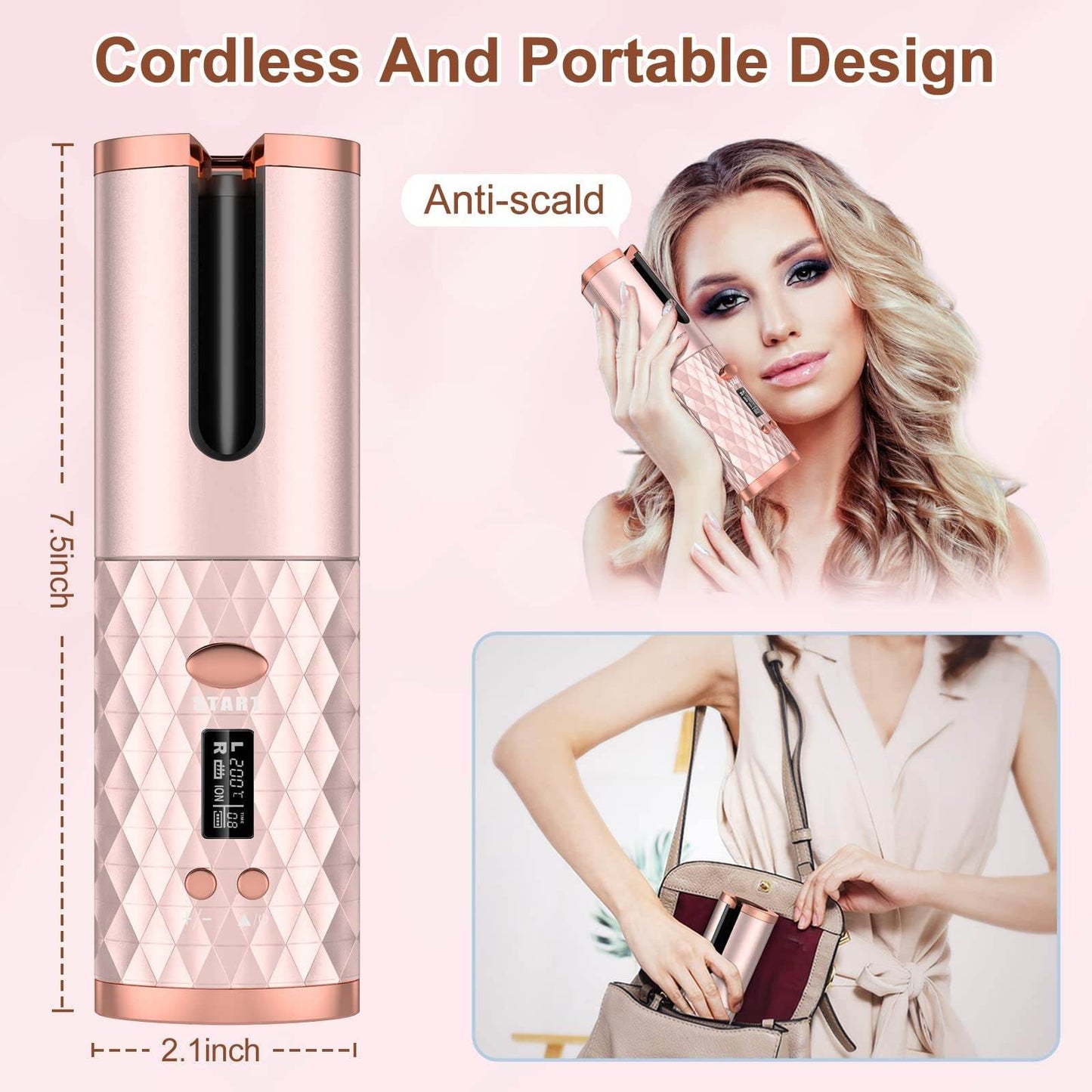 The Mirage Automatic Curling Wand - Effortless, Tangle-Free Curls - Versatile Hope