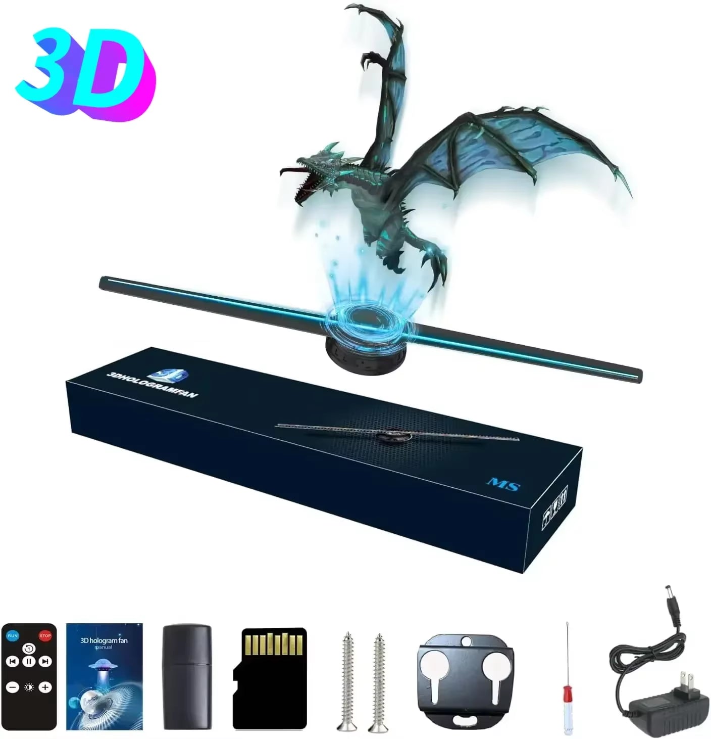Versatile HoloWave Pro — 42 cm 3D Holographic Fan Display (HD) for Retail, Events & Seasonal Installations
