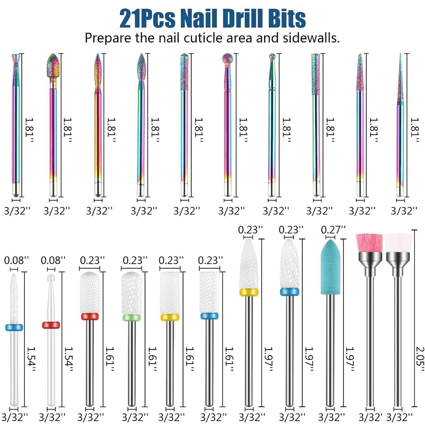 The Pro Artist Bit Collection - Complete Manicure & Pedicure Drill Set - Versatile Hope