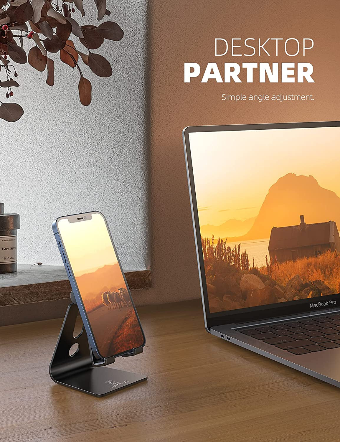 The SteadyGrip - Universal Adjustable Phone Stand for Desk & Home
