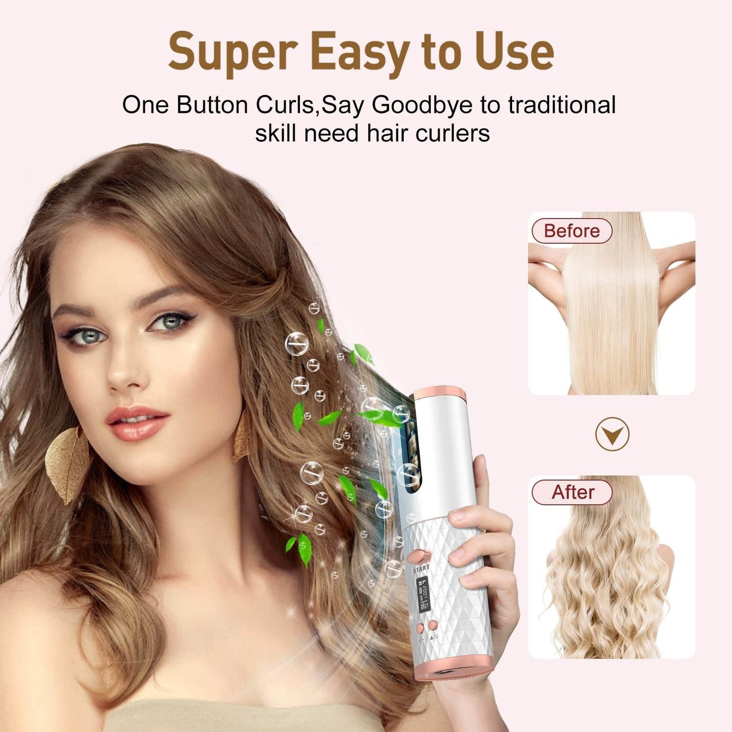 The Mirage Automatic Curling Wand - Effortless, Tangle-Free Curls - Versatile Hope