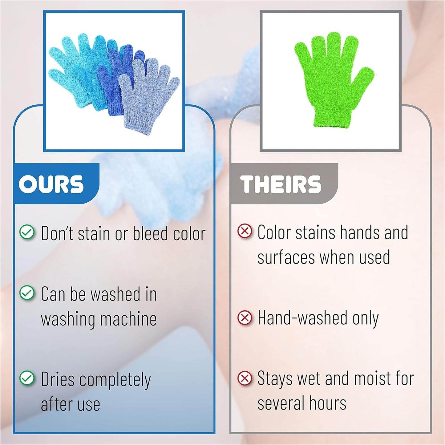 The Slick Exfoliating Glove Duo - For Silky Smooth Skin - Versatile Hope