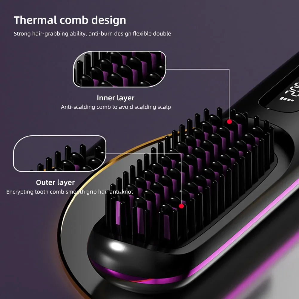 The GlideSmooth Brush - Cordless Straightening & Detangling Brush
