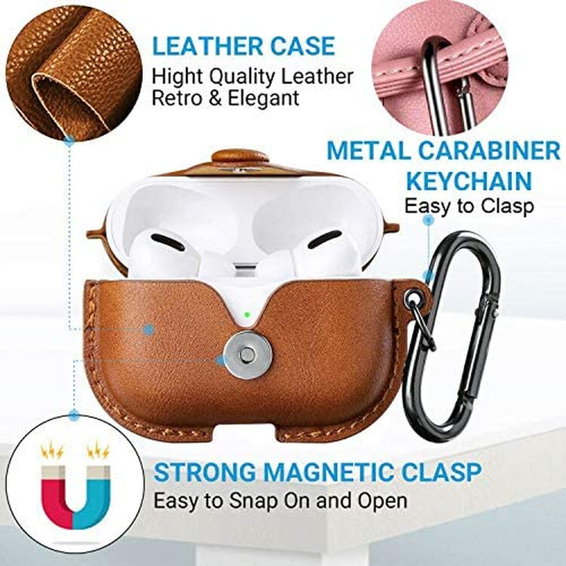 The AuraGuard Pro - Premium Leather Case with Keychain for AirPods Pro
