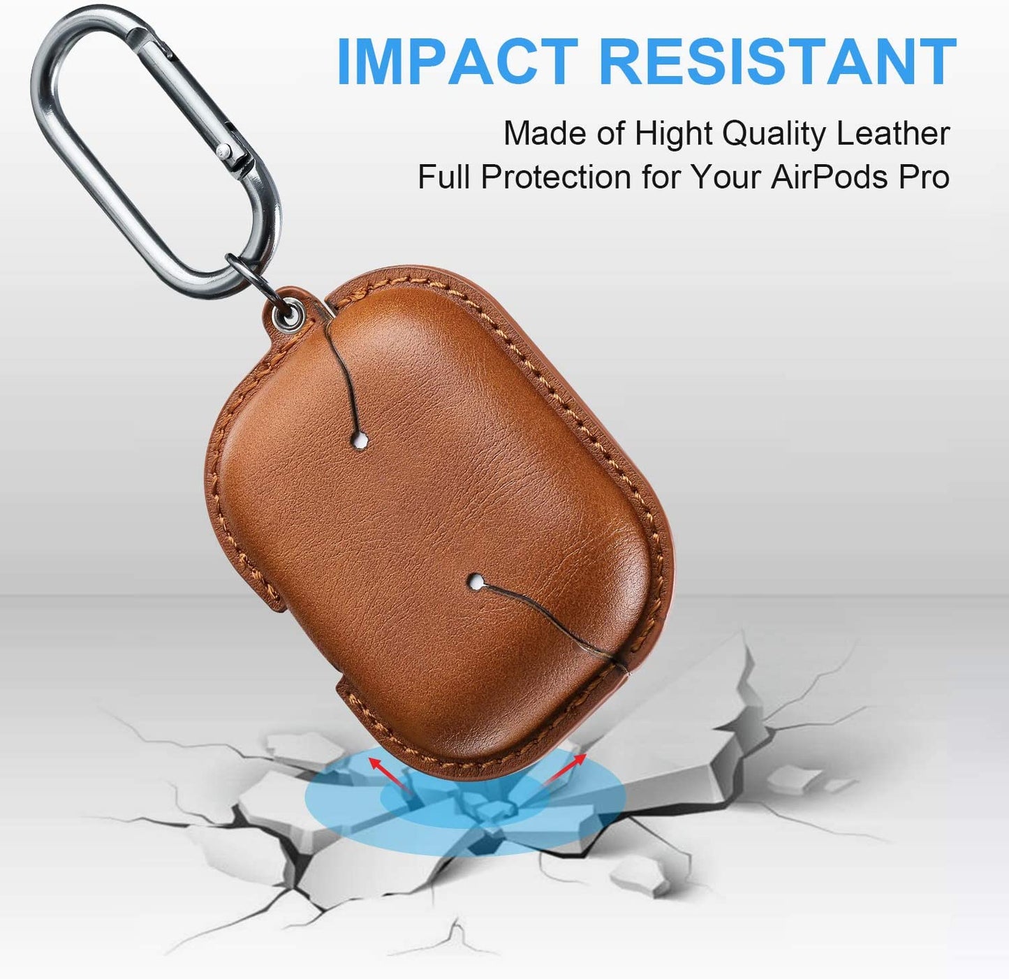 The AuraGuard Pro - Premium Leather Case with Keychain for AirPods Pro