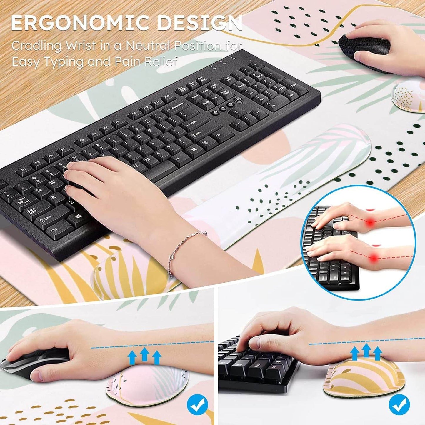 The Morlandi Ergonomic Desk Set - Integrated Wrist Support for Comfortable Typing(3 in 1 combo) - Versatile Hope