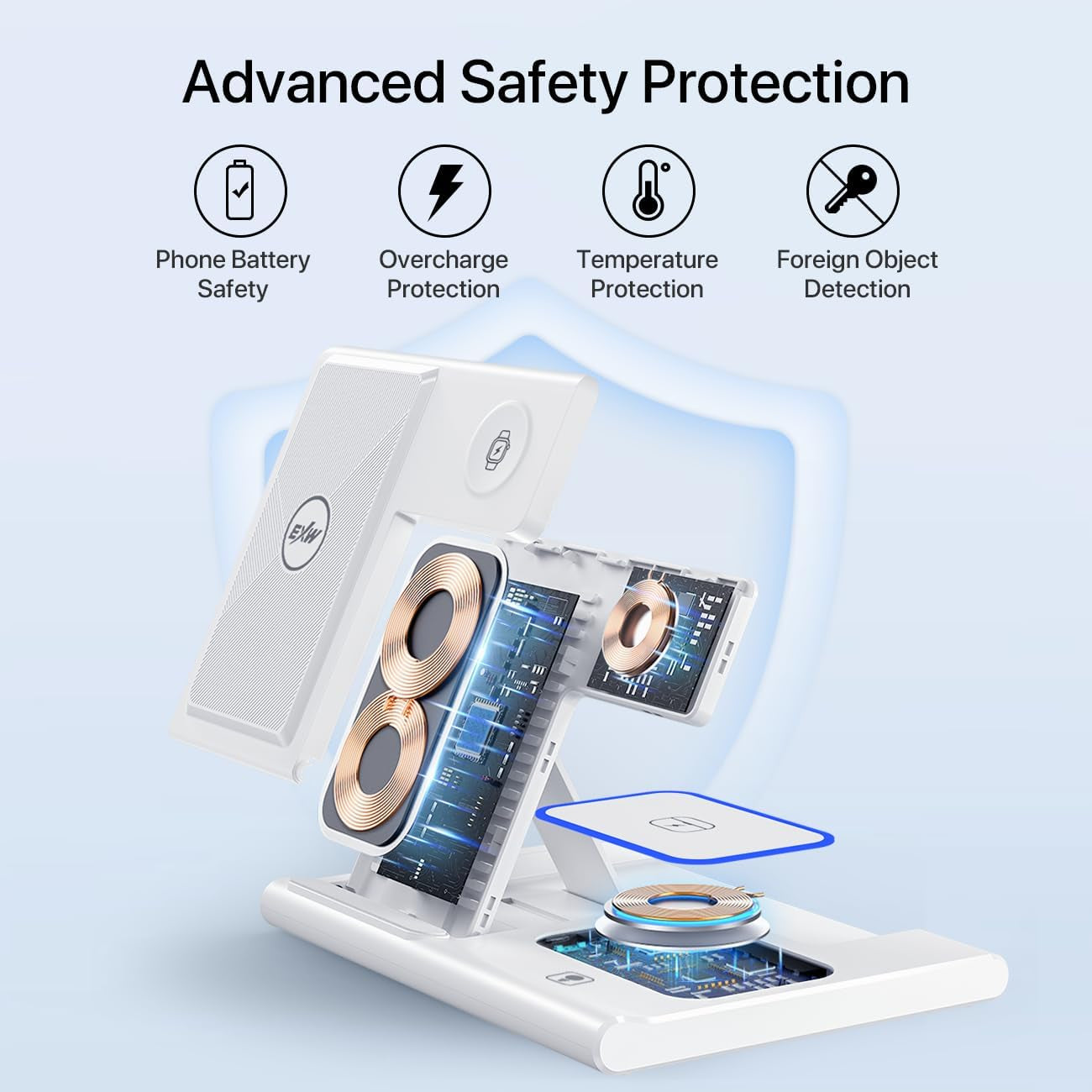 The AuraFold - 3-in-1 Foldable Wireless Charging Station for Apple Devices