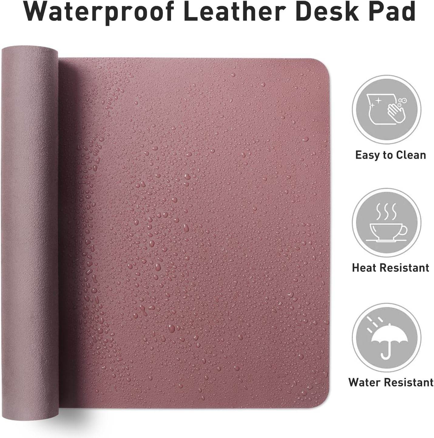 The Studio Mat - Luxe Leather Desk Protector in Blush Pink - Versatile Hope