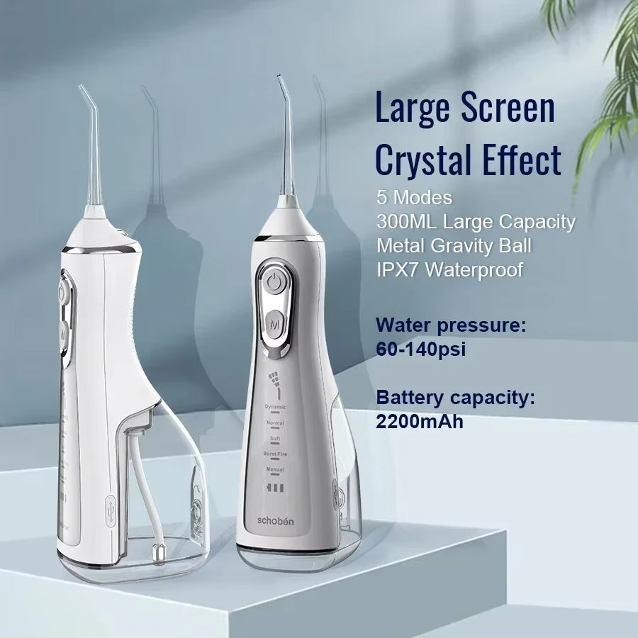 The AquaFloss Pro - Waterproof Oral Irrigator with 5 Cleaning Modes