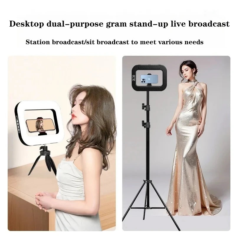Versatile LumaHalo Pro — Rechargeable Handheld & Desktop LED Ring Fill Light for Live Streaming, Selfies & Mobile Content Creation
