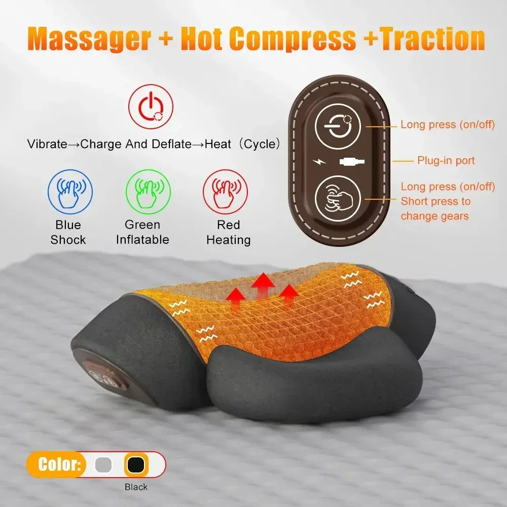 The Relief Pillow - Heated Massage & Spinal Alignment for Neck Pain Relief