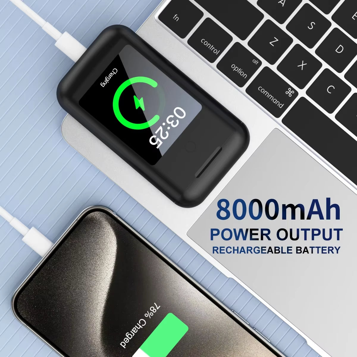 Versatile EchoCharge Pro — In-Ear Bluetooth Earphones with 2.8" Touchscreen Charging Case & Built-In Power Bank (Low-Latency Gaming • Hi-Fi Music)