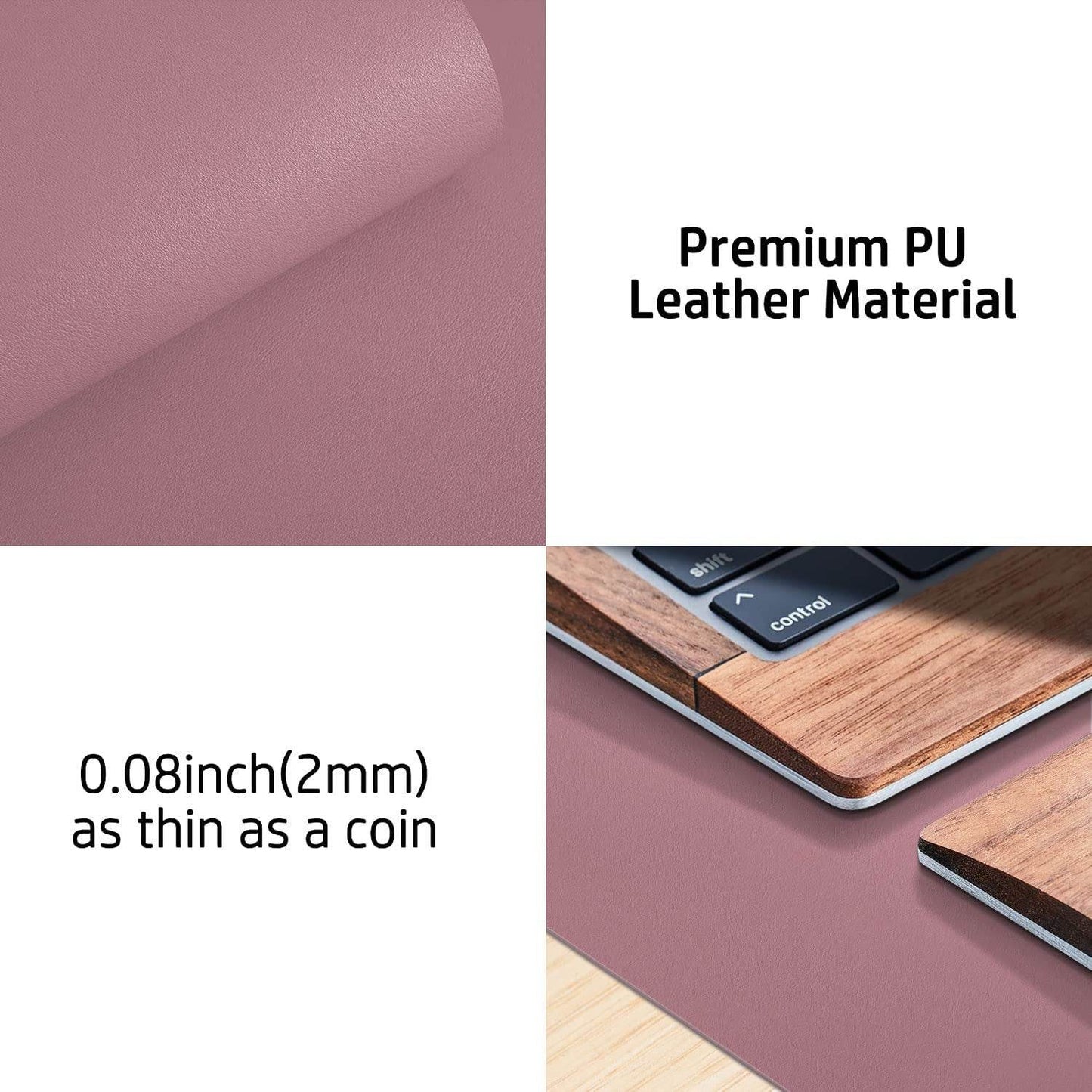 The Studio Mat - Luxe Leather Desk Protector in Blush Pink - Versatile Hope