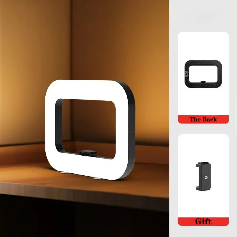 Versatile LumaHalo Pro — Rechargeable Handheld & Desktop LED Ring Fill Light for Live Streaming, Selfies & Mobile Content Creation