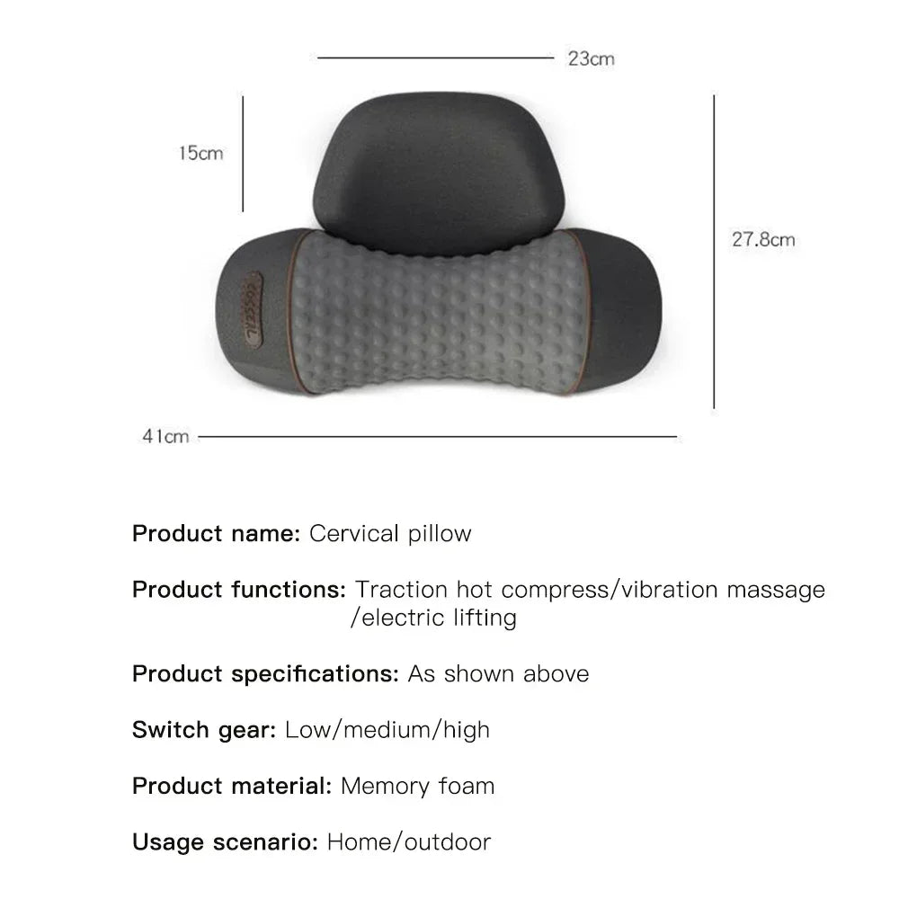 The Relief Pillow - Heated Massage & Spinal Alignment for Neck Pain Relief