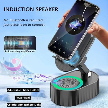 The AuraStation 5-in-1 - Wireless Charging Dock with Bluetooth Speaker & Ambient Light
