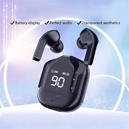 The Aura Transparent Wireless Earphones - with Digital Power Display - Versatile Hope