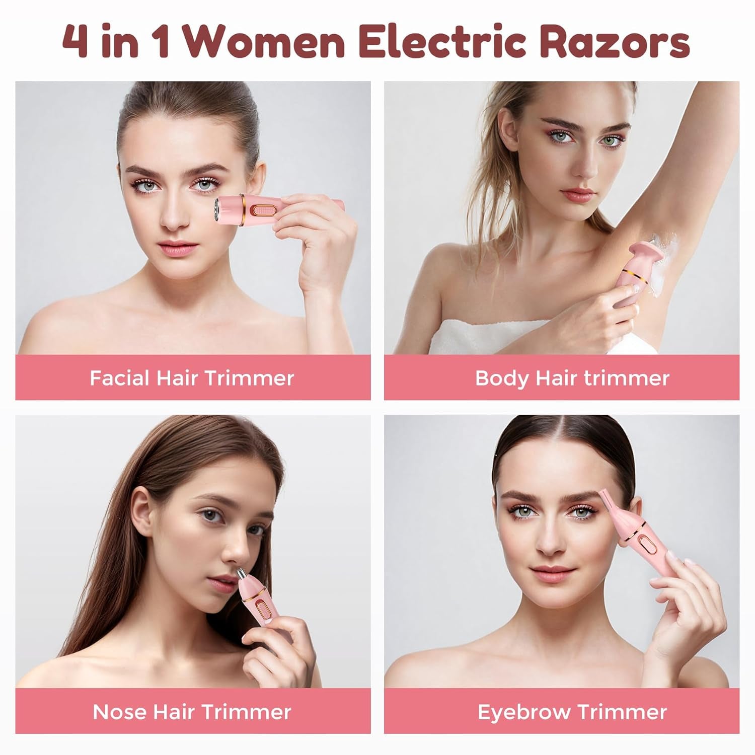 The SilkiSmooth 4-in-1 - All-Purpose Electric Hair Trimmer for Women