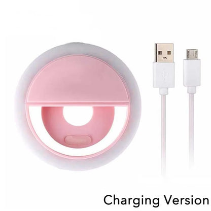 Versatile LumaHalo Pro — Rechargeable Handheld & Desktop LED Ring Fill Light for Live Streaming, Selfies & Mobile Content Creation