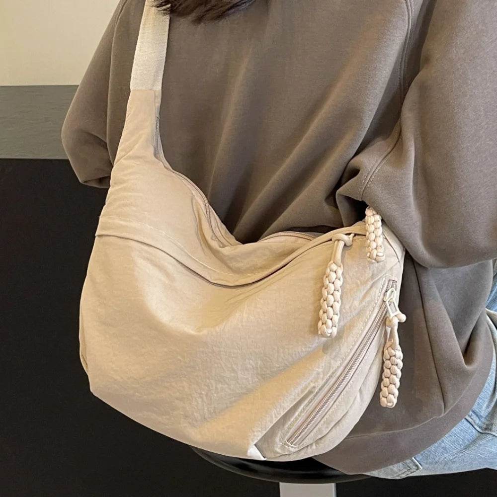 The Seoul Crossbody - Modern Dumpling Bag in Minimalist Canvas - Versatile Hope