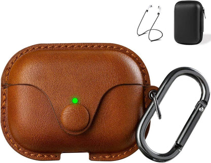The AuraGuard Pro - Premium Leather Case with Keychain for AirPods Pro