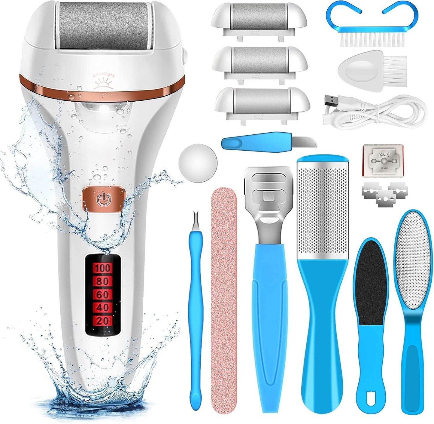 The Pedicure Pro - Rechargeable Foot File with Multiple Attachments - Versatile Hope