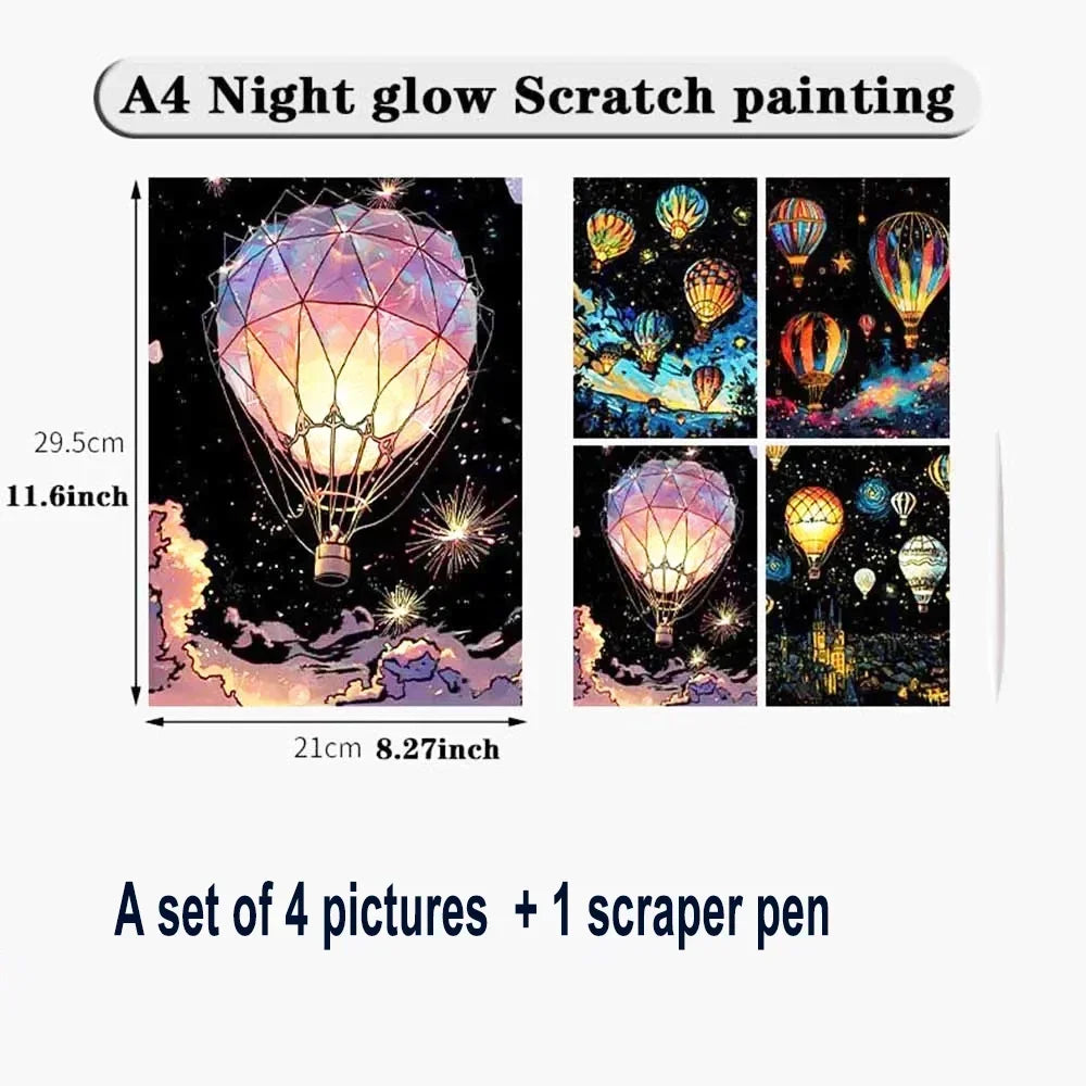 The Magic Canvas Set - Glow-in-the-Dark Scratch Art Kit
