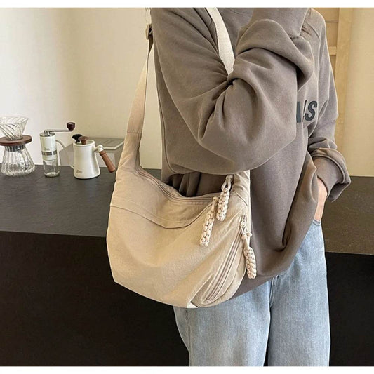 The Seoul Crossbody - Modern Dumpling Bag in Minimalist Canvas - Versatile Hope
