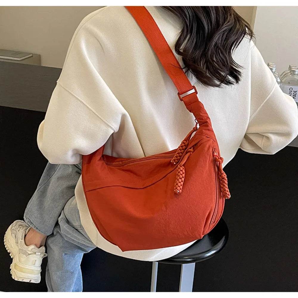The Seoul Crossbody - Modern Dumpling Bag in Minimalist Canvas - Versatile Hope