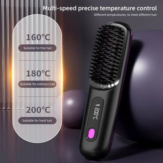 The GlideSmooth Brush - Cordless Straightening & Detangling Brush