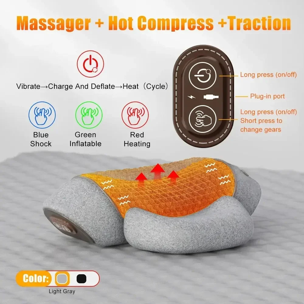 The Relief Pillow - Heated Massage & Spinal Alignment for Neck Pain Relief