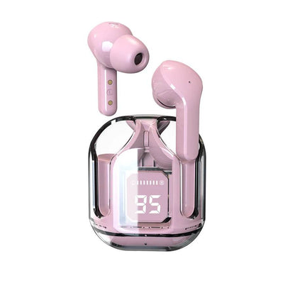 The Aura Transparent Wireless Earphones - with Digital Power Display - Versatile Hope