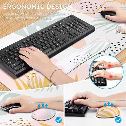 The Morlandi Ergonomic Desk Set - Integrated Wrist Support for Comfortable Typing(3 in 1 combo) - Versatile Hope