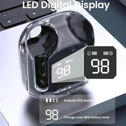 The Aura Transparent Wireless Earphones - with Digital Power Display - Versatile Hope