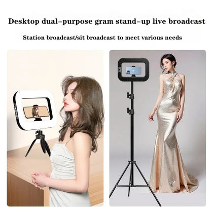 Versatile LumaHalo Pro — Rechargeable Handheld & Desktop LED Ring Fill Light for Live Streaming, Selfies & Mobile Content Creation