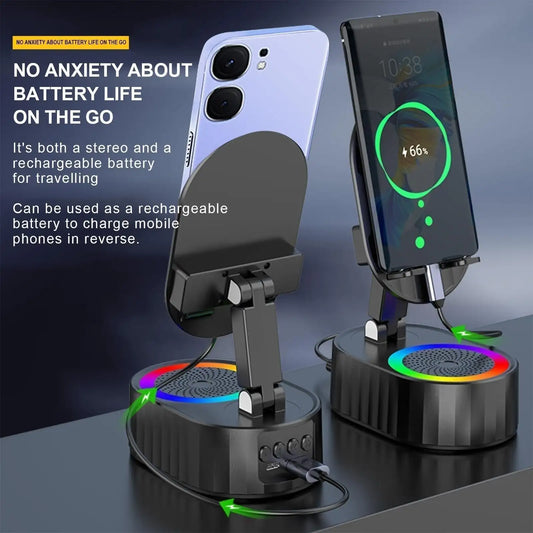 The AuraStation 5-in-1 - Wireless Charging Dock with Bluetooth Speaker & Ambient Light