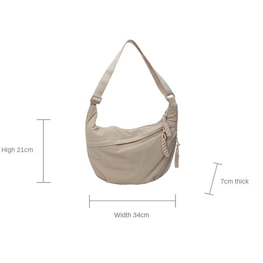 The Seoul Crossbody - Modern Dumpling Bag in Minimalist Canvas - Versatile Hope